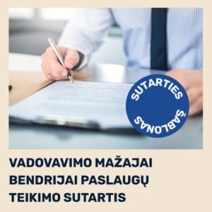 Vadovavimo Mažajai bendrijai paslaugų teikimo sutarties šablonas